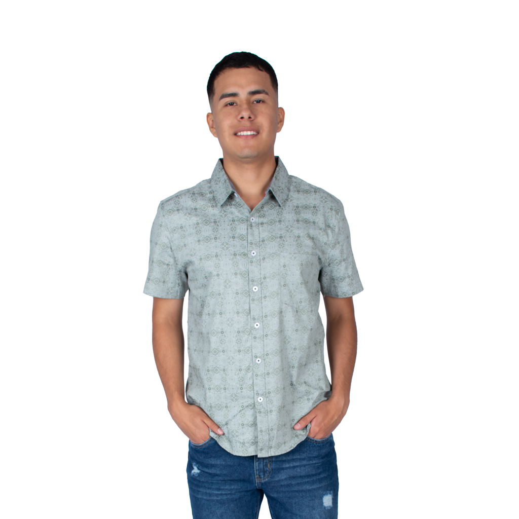Camisa Hilo Negro Manga Corta Hombre