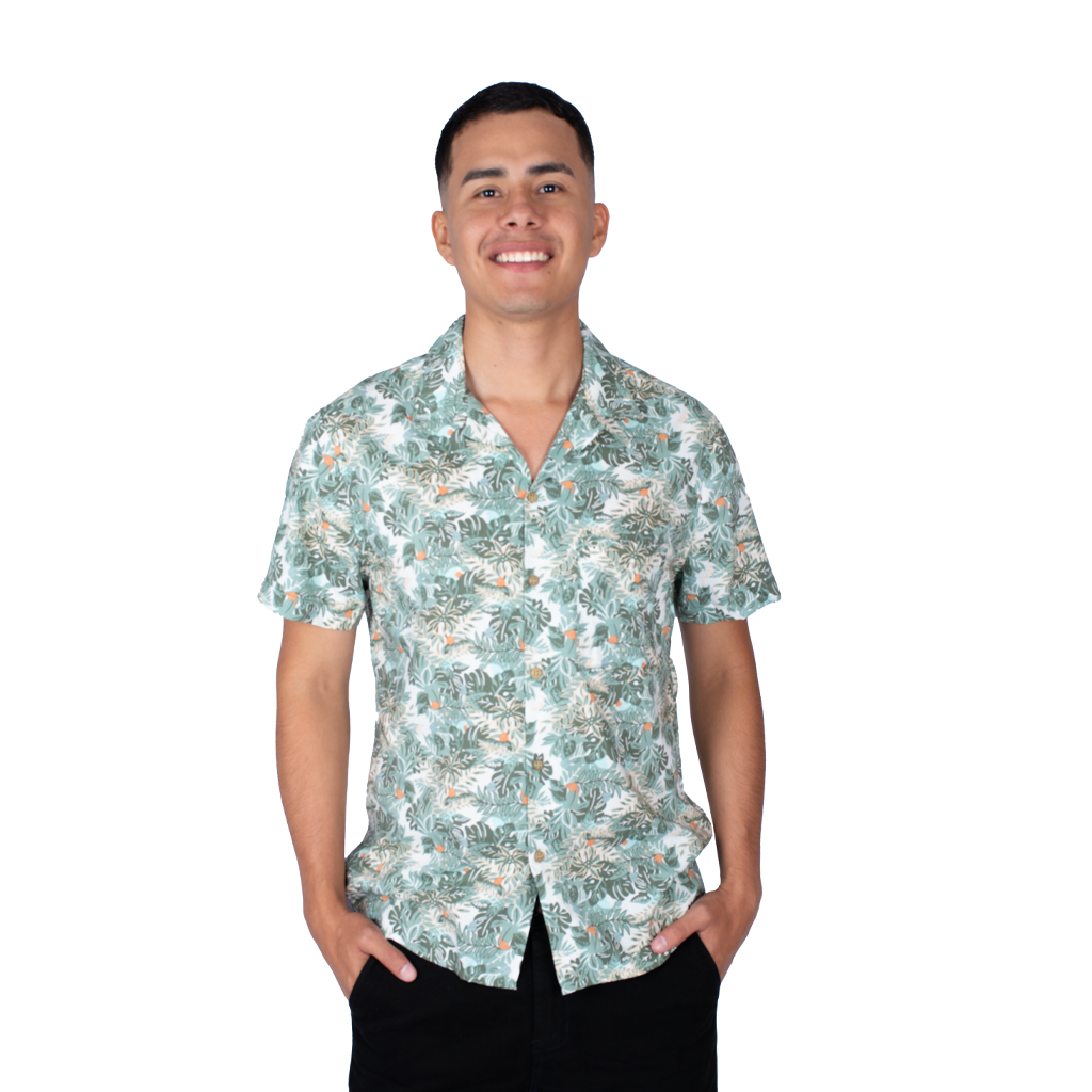 Camisa Hilo Negro Manga Corta Hombre