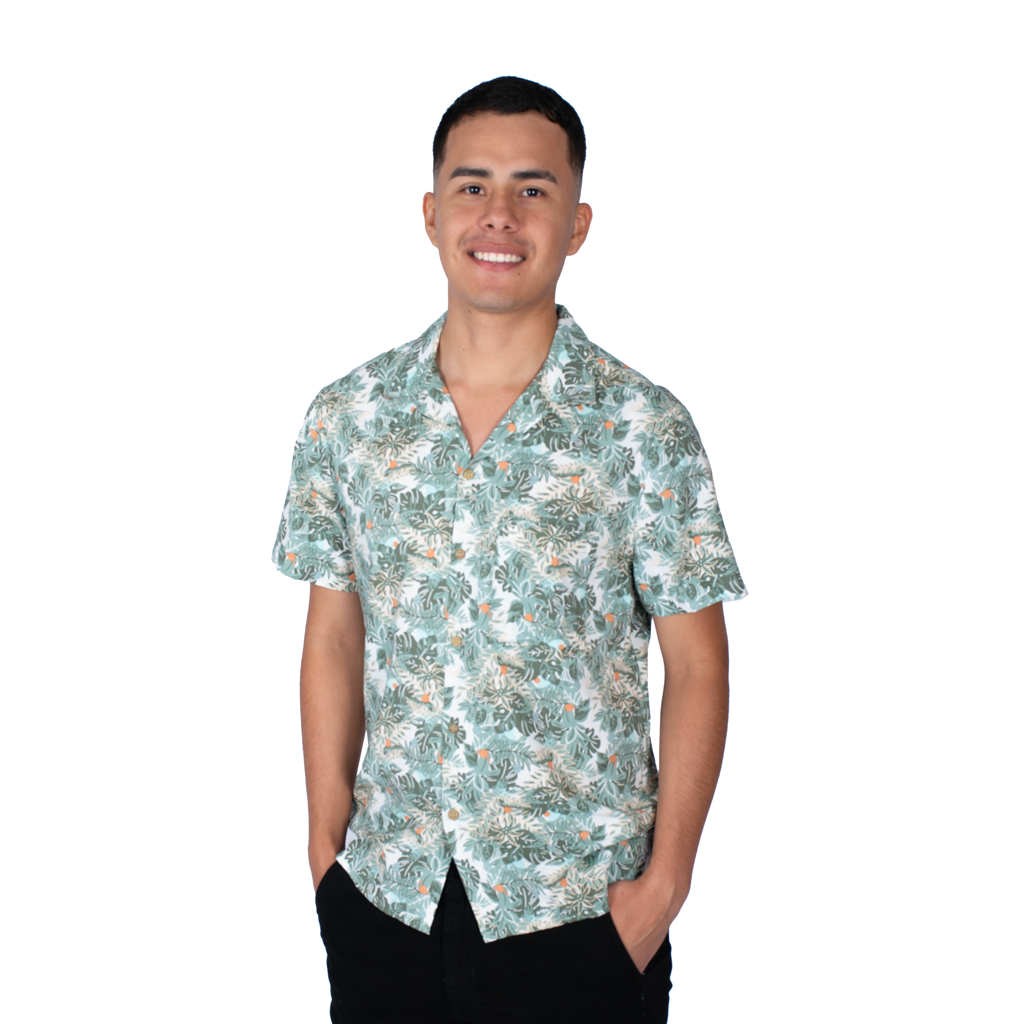 Camisa Hilo Negro Manga Corta Hombre