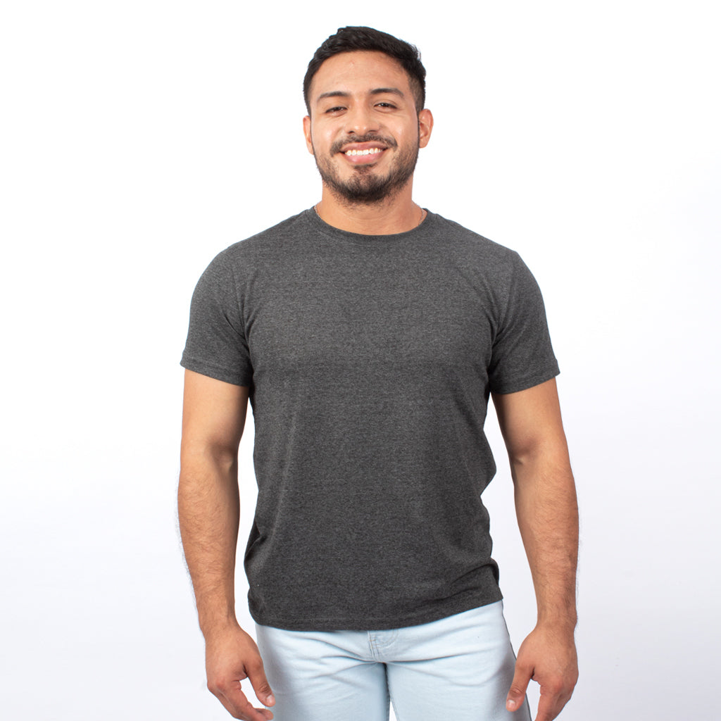 Polo Básico Hilo Negro Jersey Manga Corta Hombre