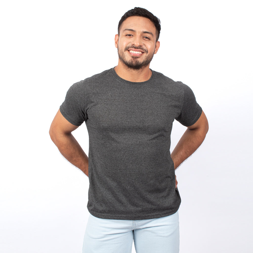 Polo Básico Hilo Negro Jersey Manga Corta Hombre