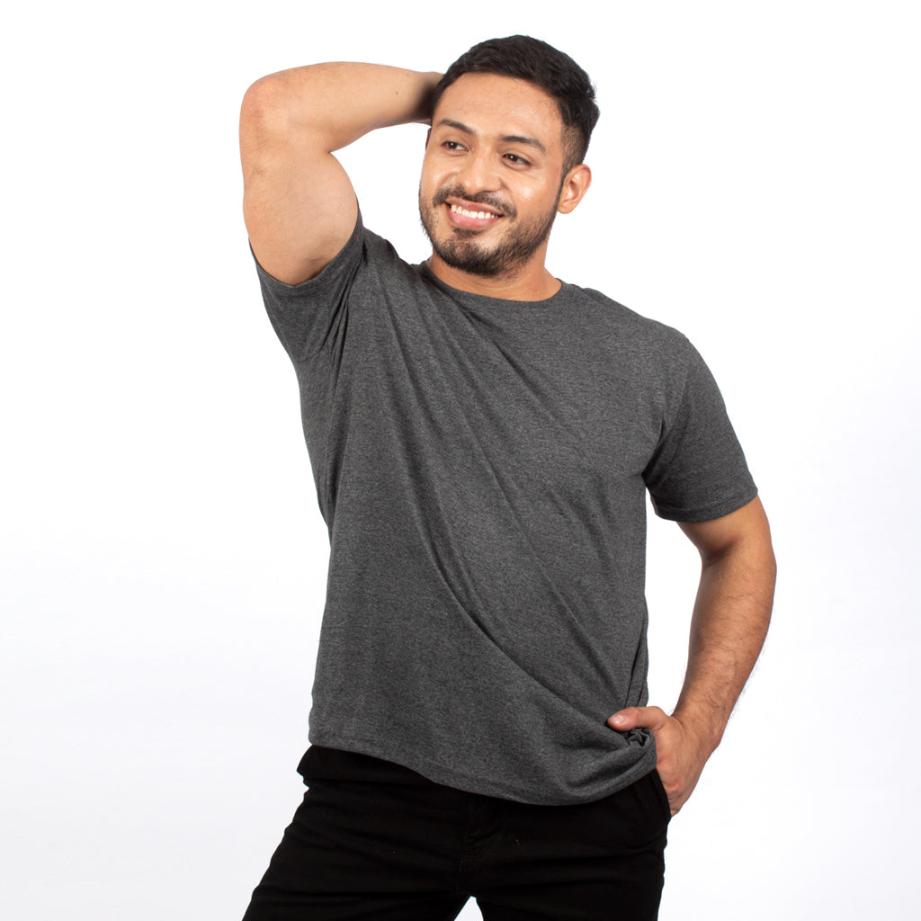 Polo Básico Hilo Negro Jersey Manga Corta Hombre