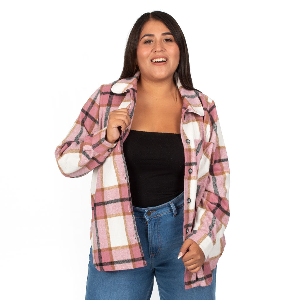 Abrigo Magnolia Villela Cuello Camisero Con Bolsillo Mujer