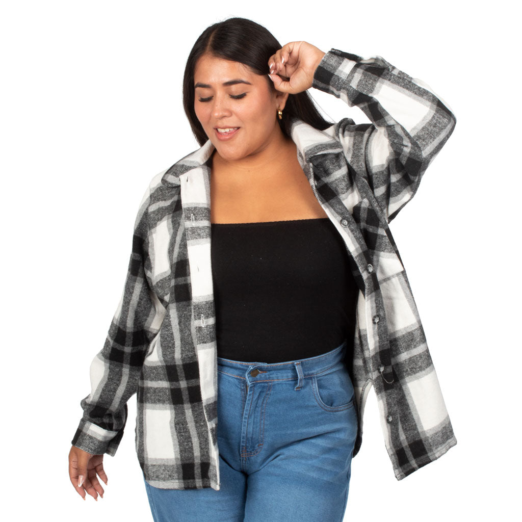 Abrigo Magnolia Villela Cuello Camisero Con Bolsillo Mujer