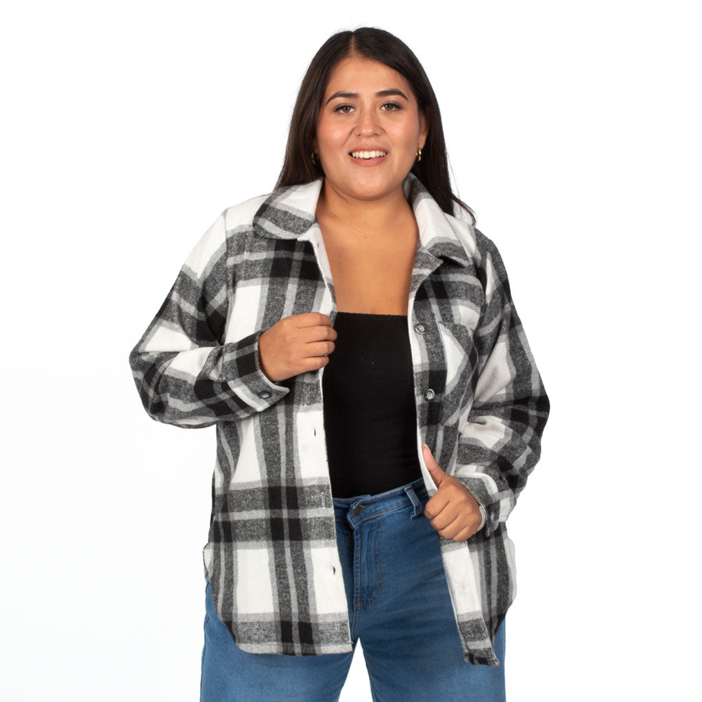 Abrigo Magnolia Villela Cuello Camisero Con Bolsillo Mujer