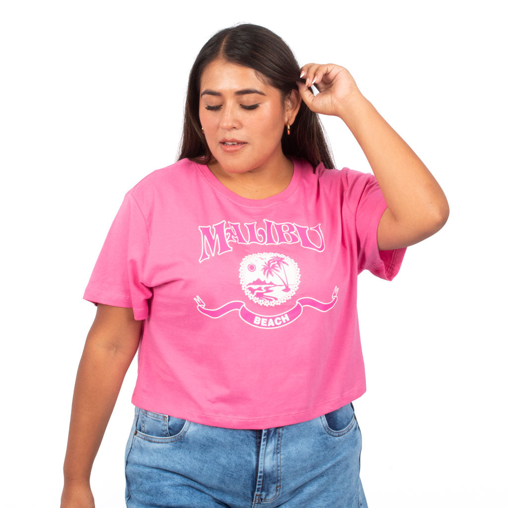 Polo Magnolia Jersey Crop Manga Corta Mujer