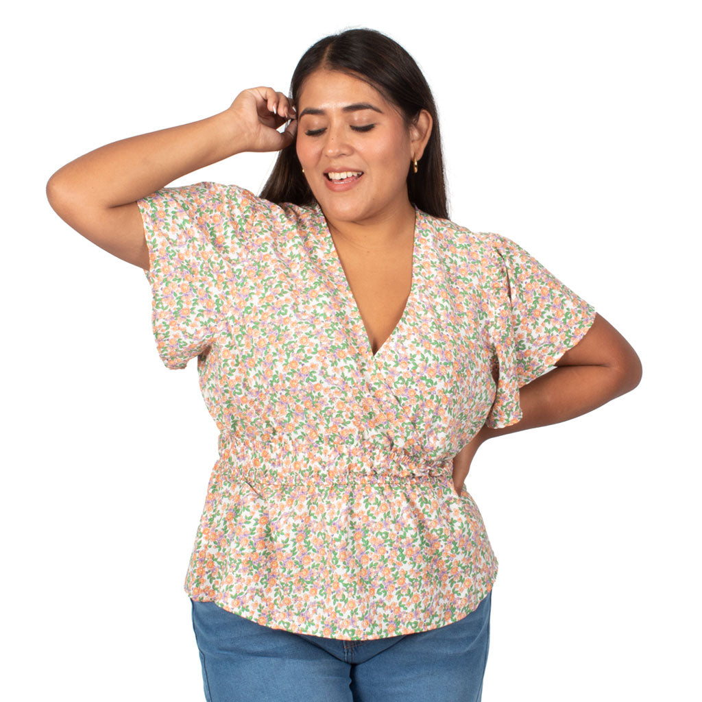 Blusa Magnolia Rayon Manga Corta Mujer