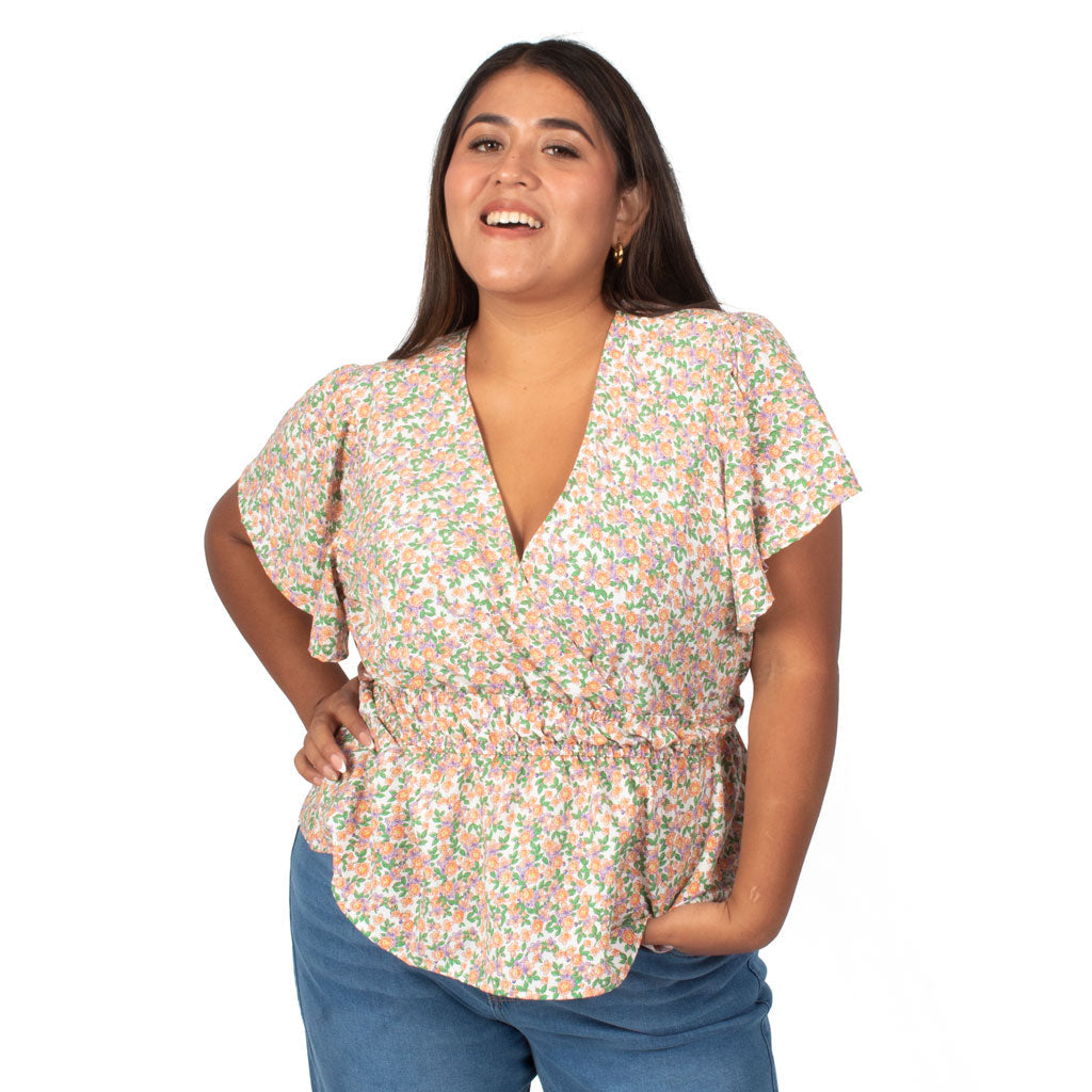 Blusa Magnolia Rayon Manga Corta Mujer