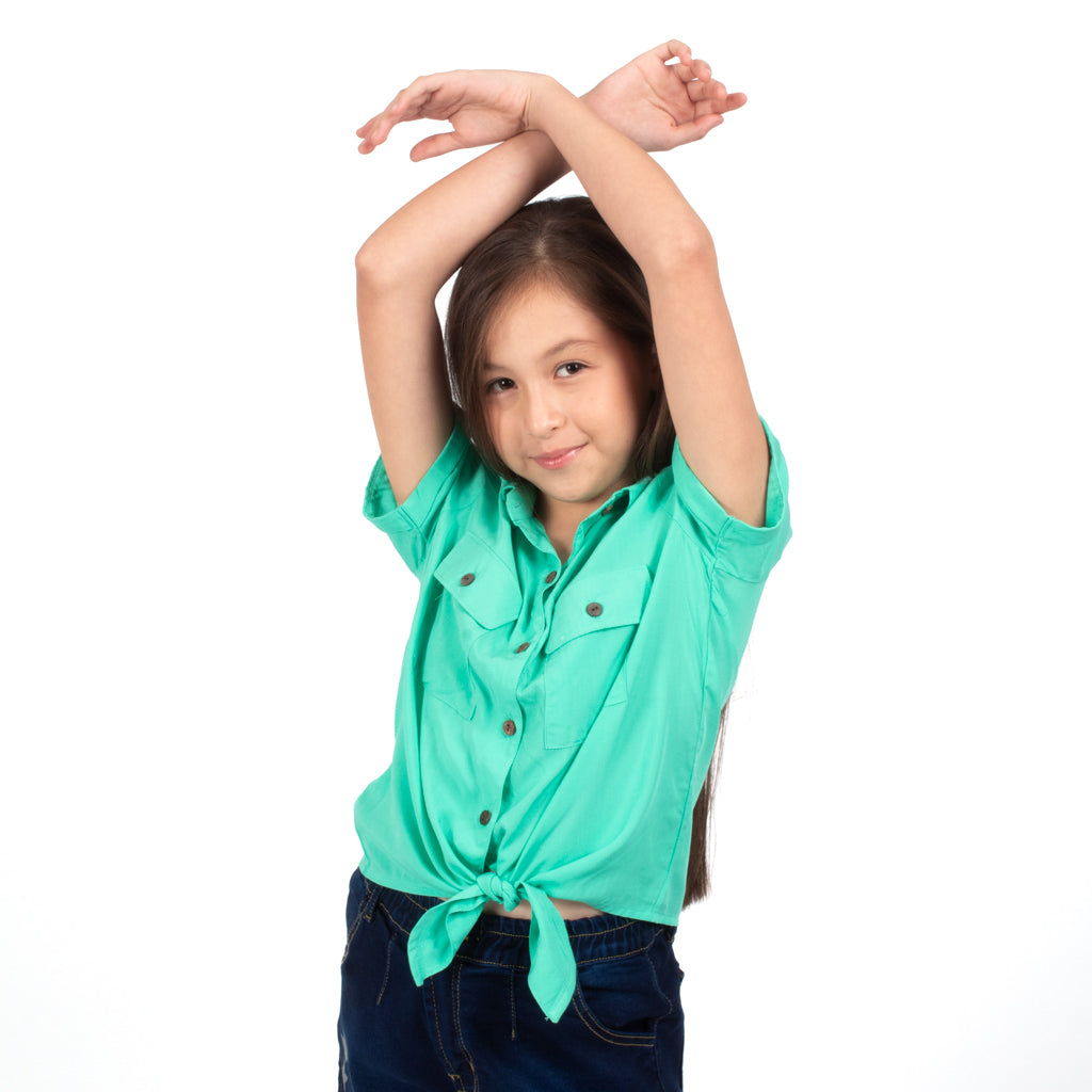 ¡NUEVO! - Blusa Essie Challis Manga Corta Niña