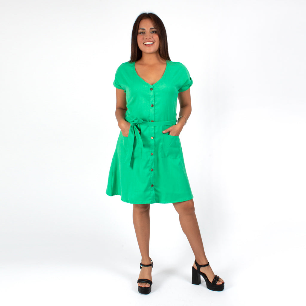 ¡NUEVO! - Vestido Ethiopia Challis Estampado Manga Corta Mujer