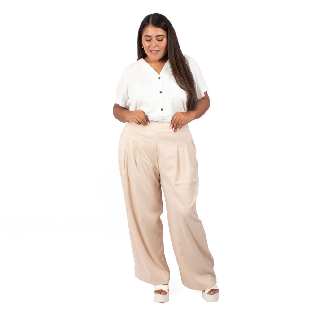 Pantalón Magnolia Challis Con Pretina Mujer