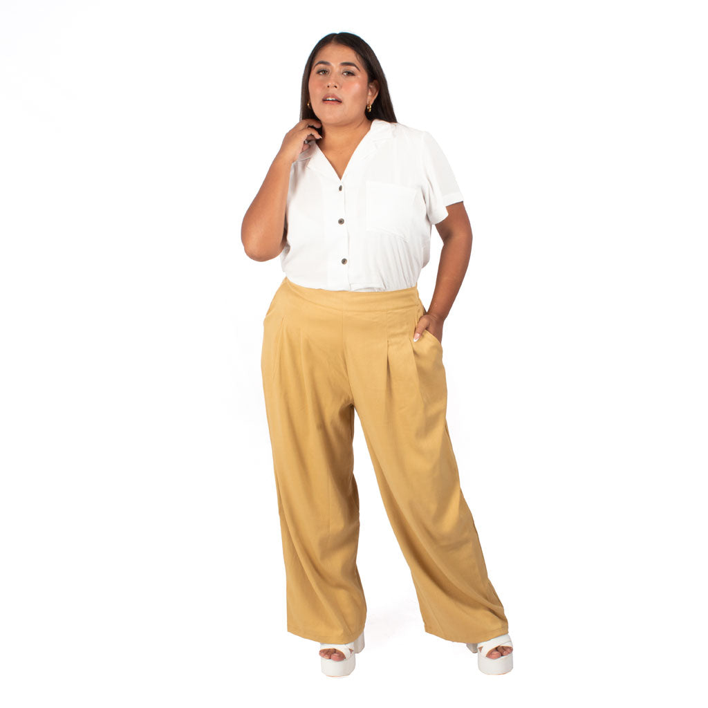 Pantalón Magnolia Challis Con Pretina Mujer