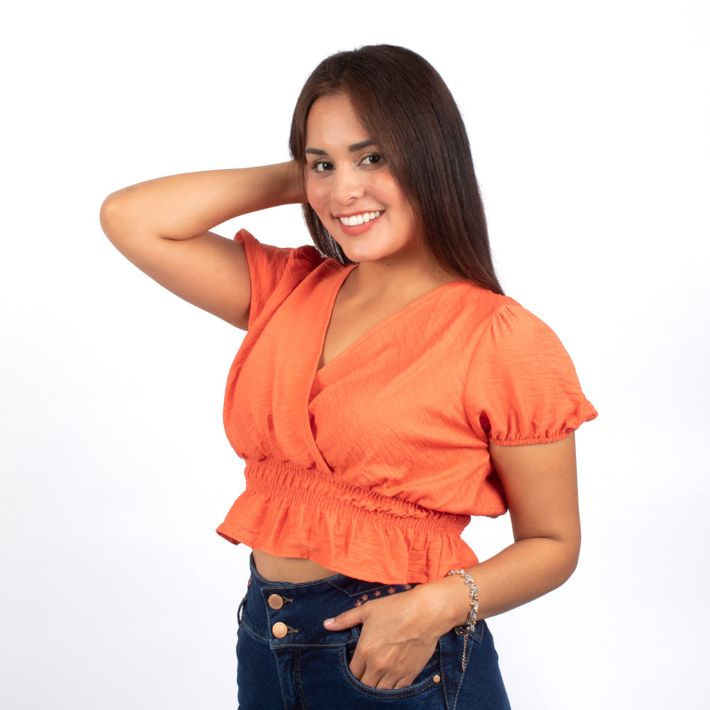 ¡NUEVO! - Blusa Ethiopia Challis Manga Corta Mujer