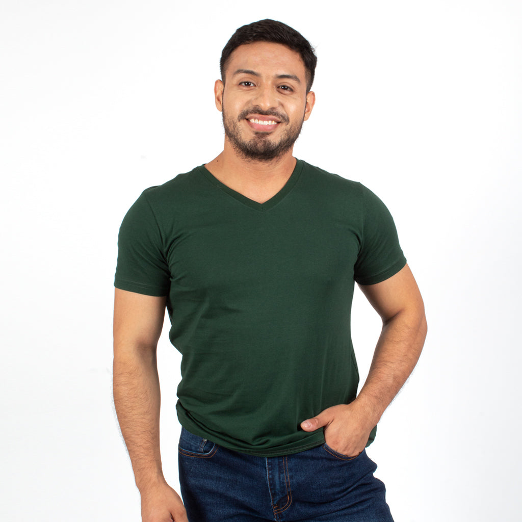 Polo Básico Hilo Negro Jersey Manga Corta Hombre
