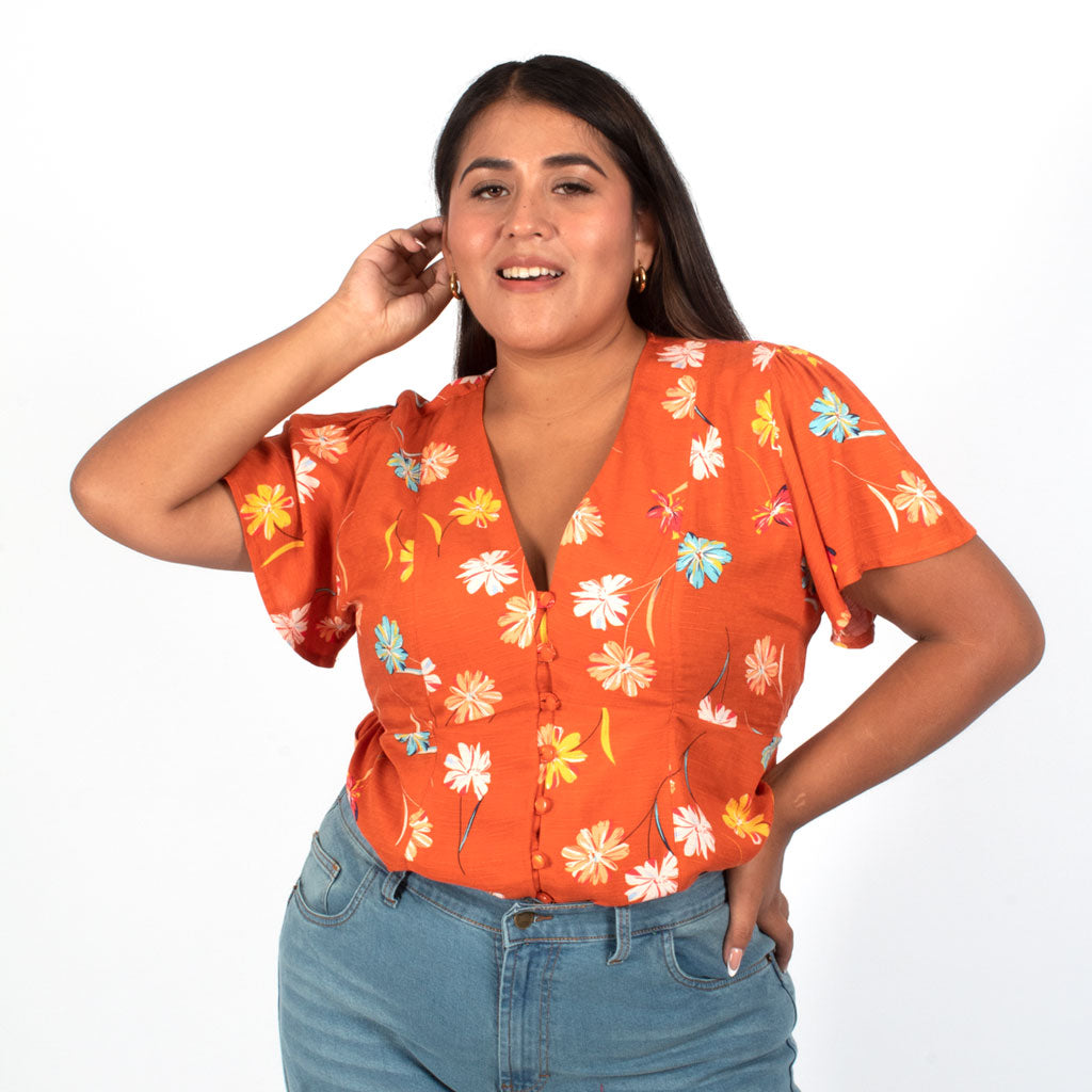 Blusa Magnolia Rayon Manga Corta Mujer