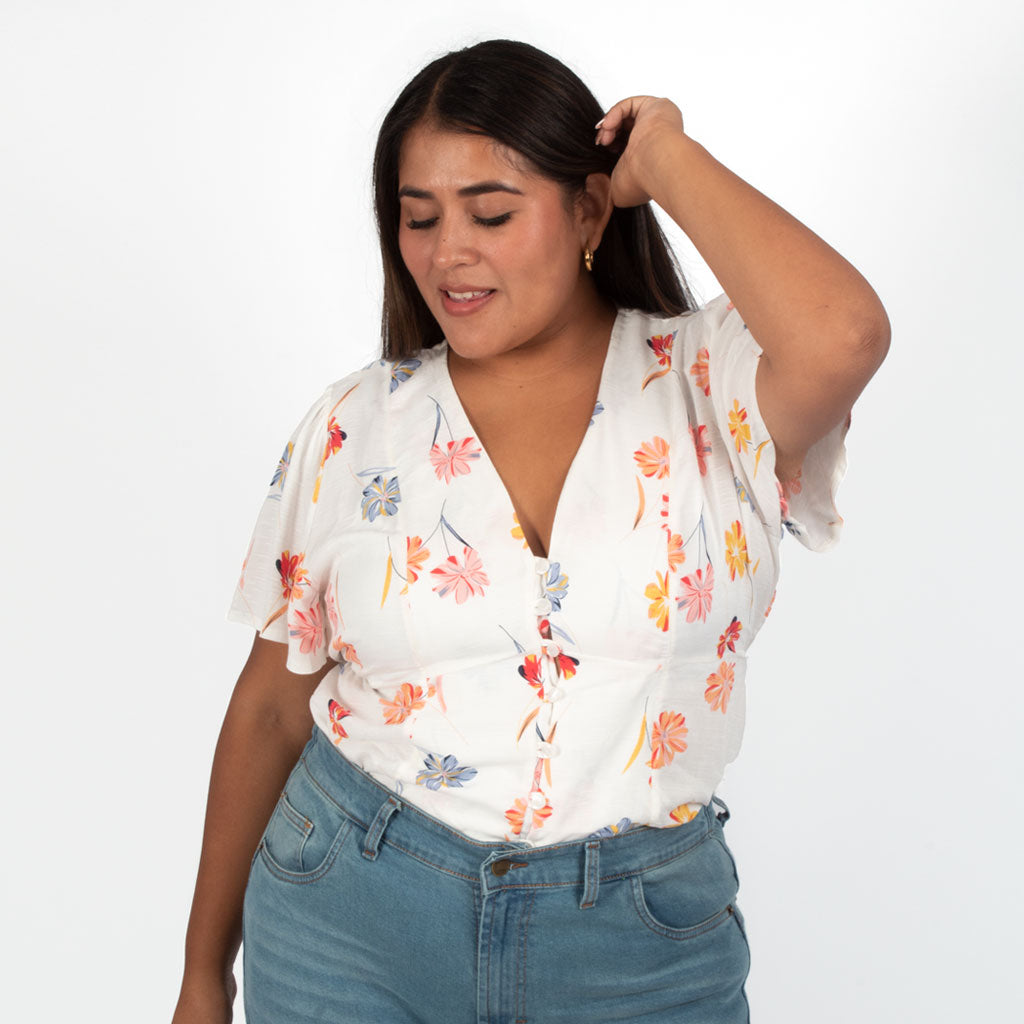 Blusa Magnolia Rayon Manga Corta Mujer