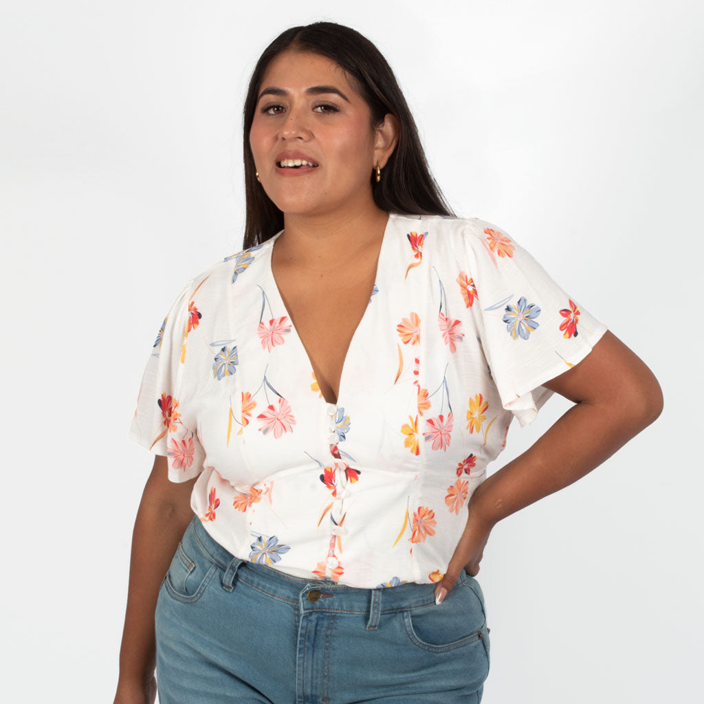 Blusa Magnolia Rayon Manga Corta Mujer