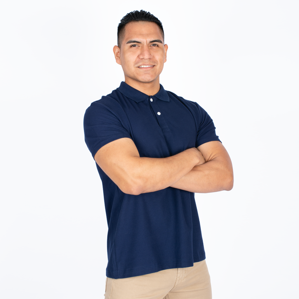 Polo Hilo Negro Piquet Hombre