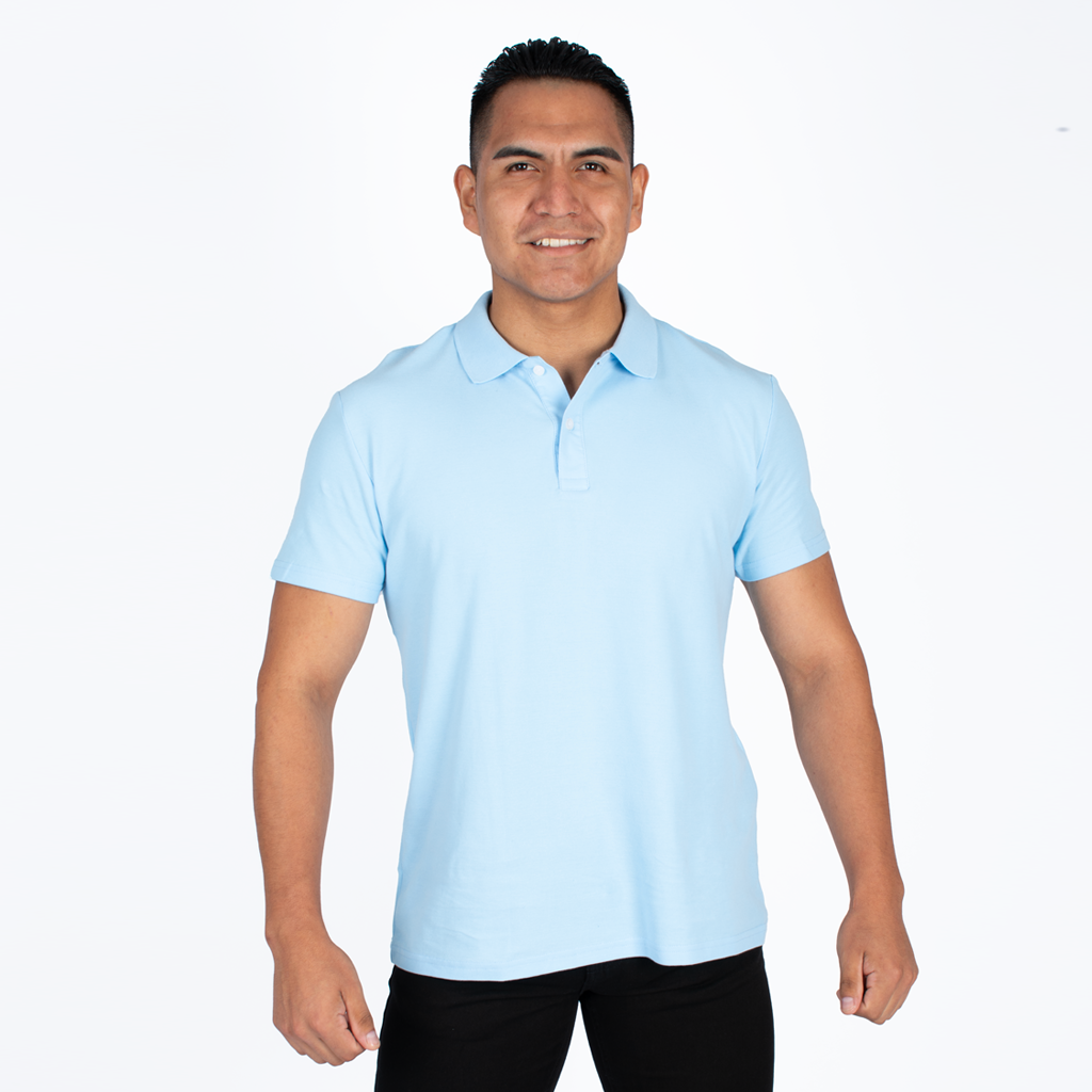 Polo Hilo Negro Piquet Hombre