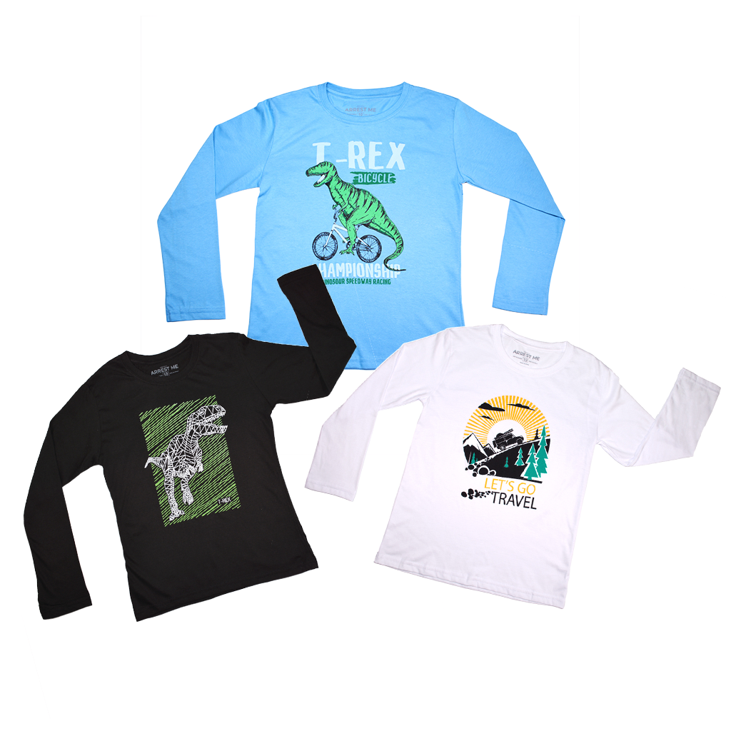 ¡NUEVO! - Pack Sorpresa x 3 Polos Manga Larga Niño