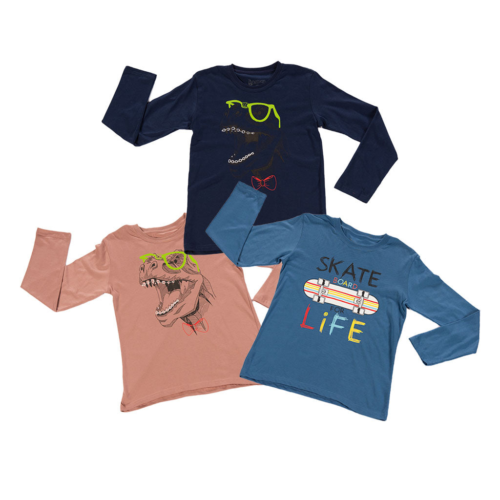 ¡NUEVO! - Pack Sorpresa x 3 Polos Manga Larga Niño