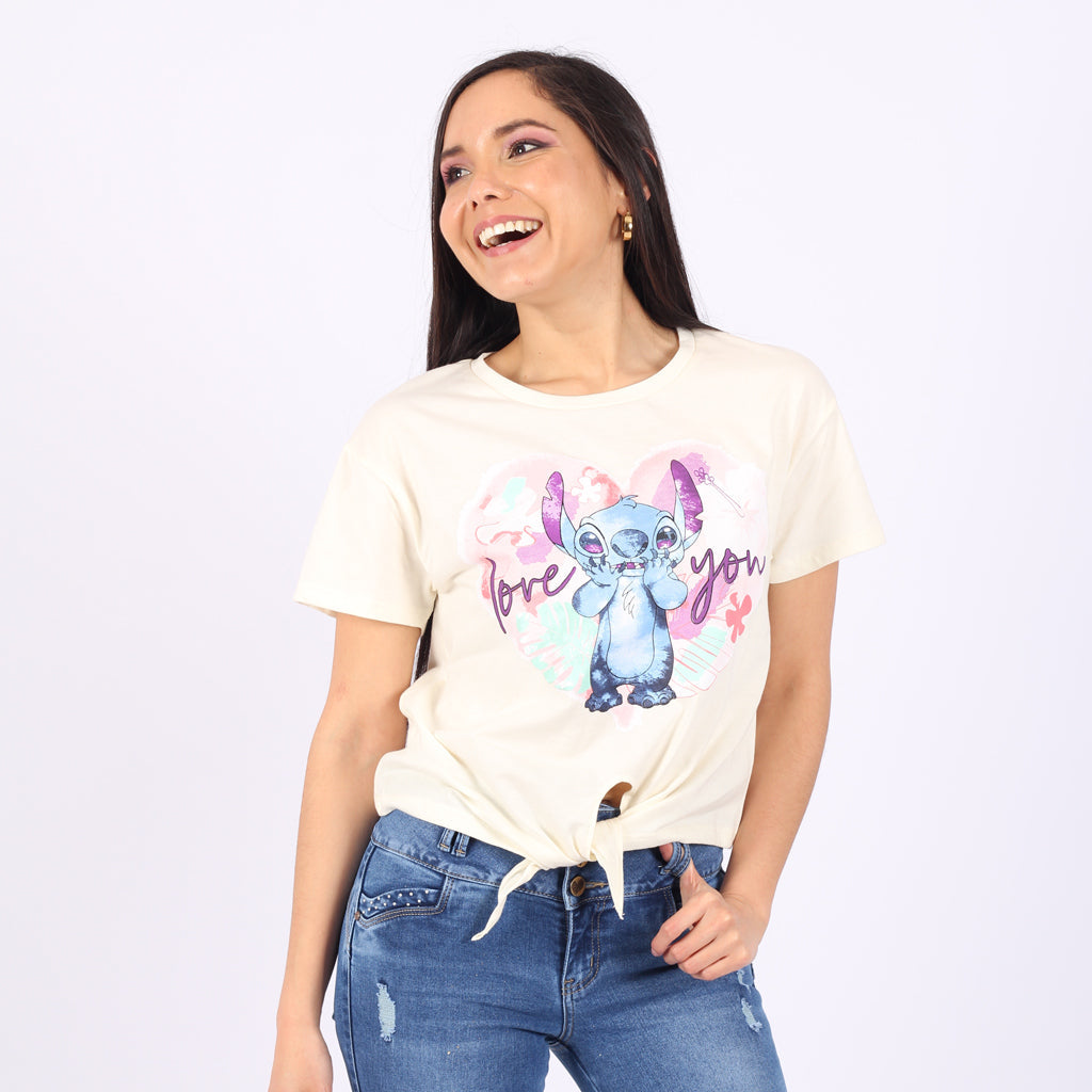 Polo Lilo Y Stitch Manga Corta Mujer 3x2