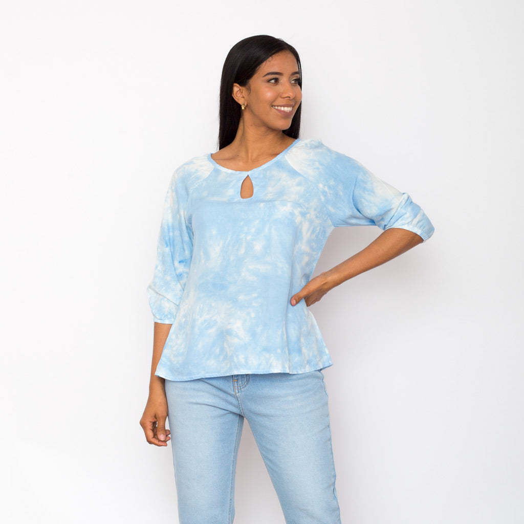 Blusa Ethiopia Tye-dye Manga 3/4 Mujer
