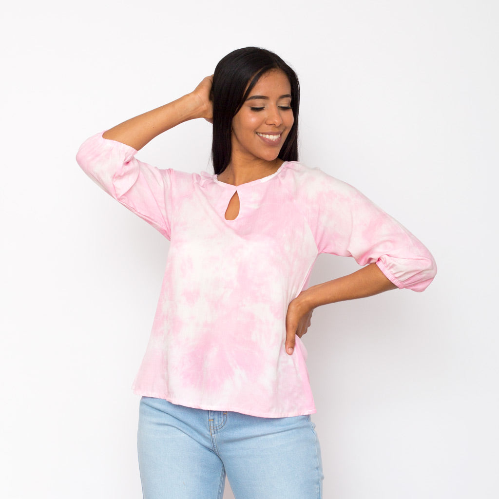 Blusa Ethiopia Tye-dye Manga 3/4 Mujer - 2x S/45.00