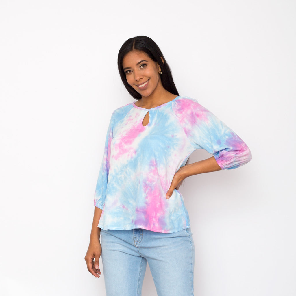 Blusa Ethiopia Tye-dye Manga 3/4 Mujer