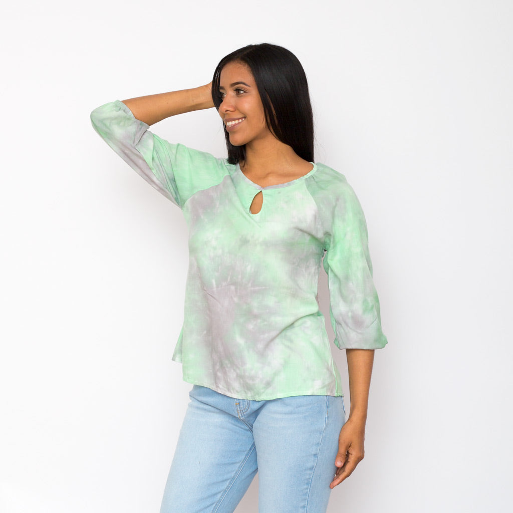 Blusa Ethiopia Tye-dye Manga 3/4 Mujer