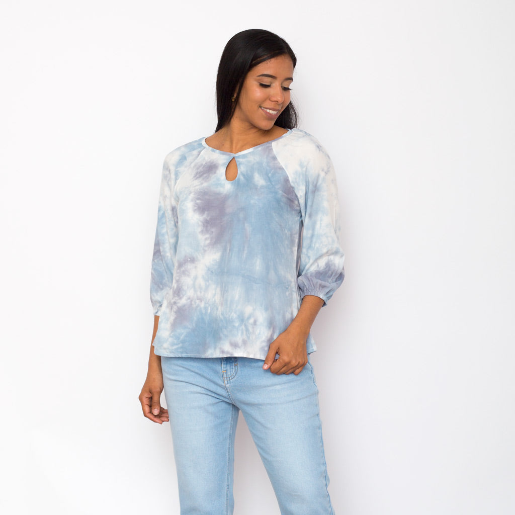 Blusa Ethiopia Tye-dye Manga 3/4 Mujer