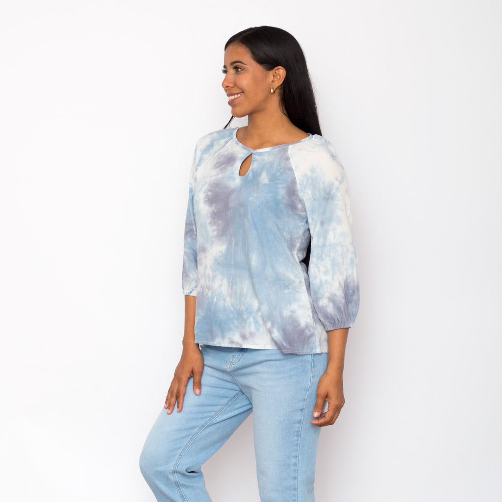 Blusa Ethiopia Tye-dye Manga 3/4 Mujer