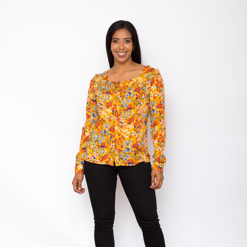 Blusa Ethiopia Floreada Manga Larga Mujer