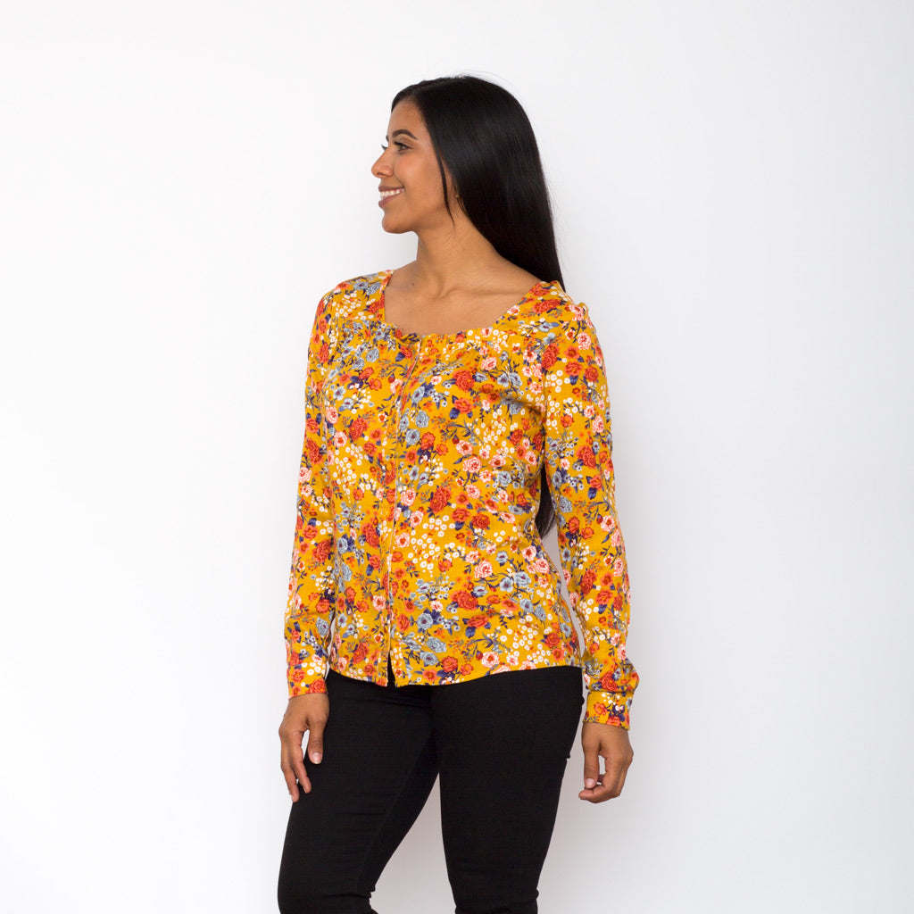 Blusa Ethiopia Floreada Manga Larga Mujer