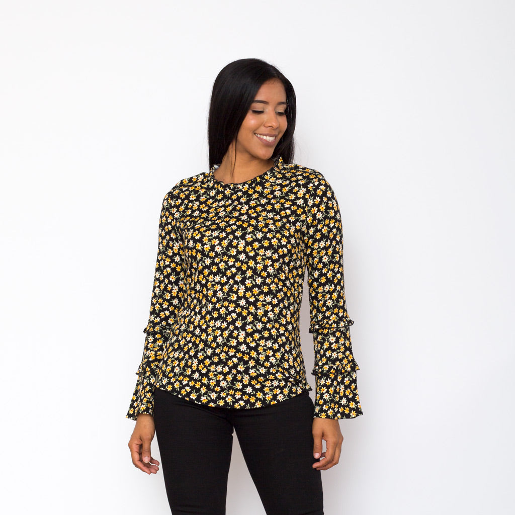 Blusa Ethiopia Floreada Manga Larga Mujer