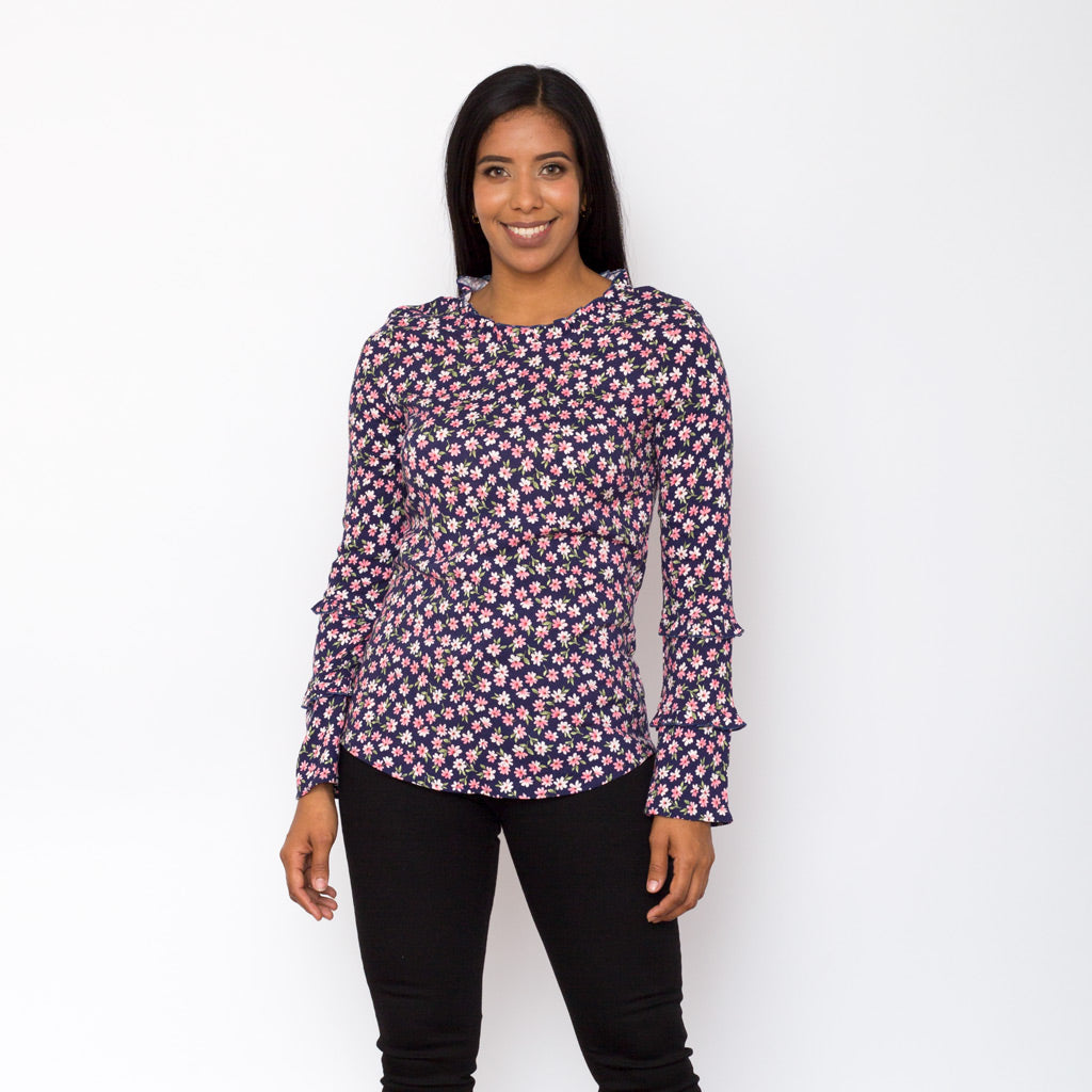 Blusa Ethiopia Floreada Manga Larga Mujer