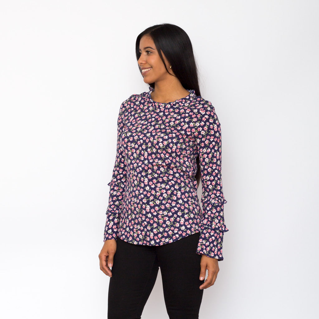 Blusa Ethiopia Floreada Manga Larga Mujer