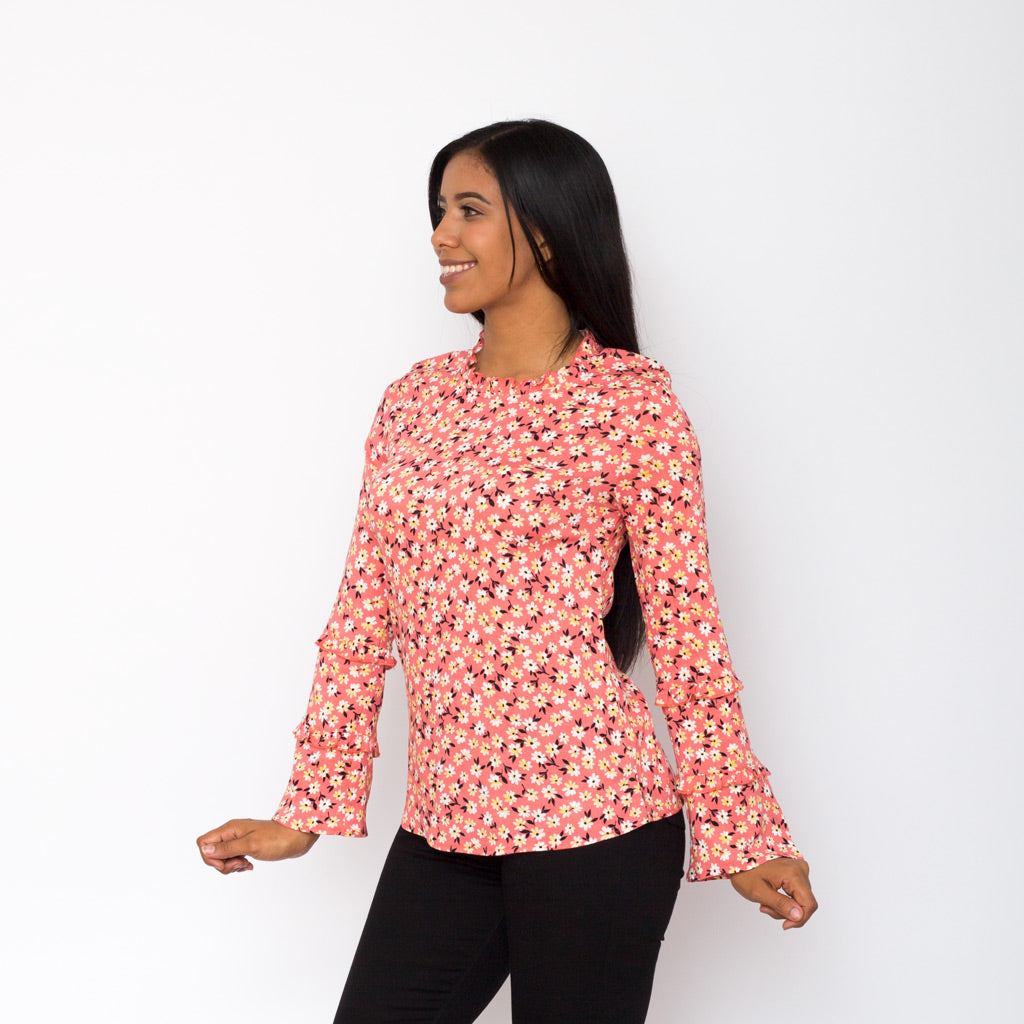 Blusa Ethiopia Floreada Manga Larga Mujer - 2x S/55.00