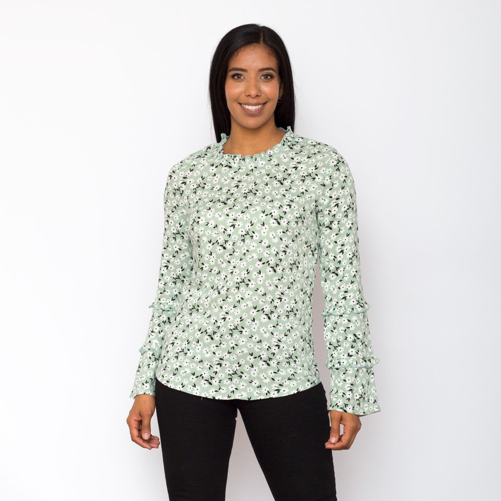 Blusa Ethiopia Floreada Manga Larga Mujer