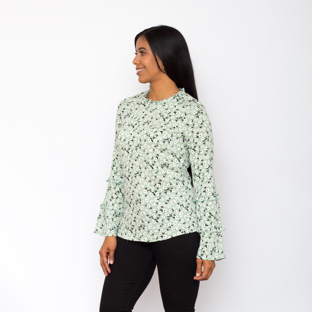 Blusa Ethiopia Floreada Manga Larga Mujer