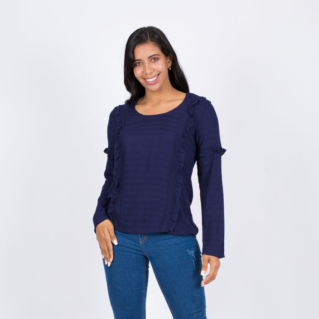 Blusa Ethiopia Rayon India Manga Larga