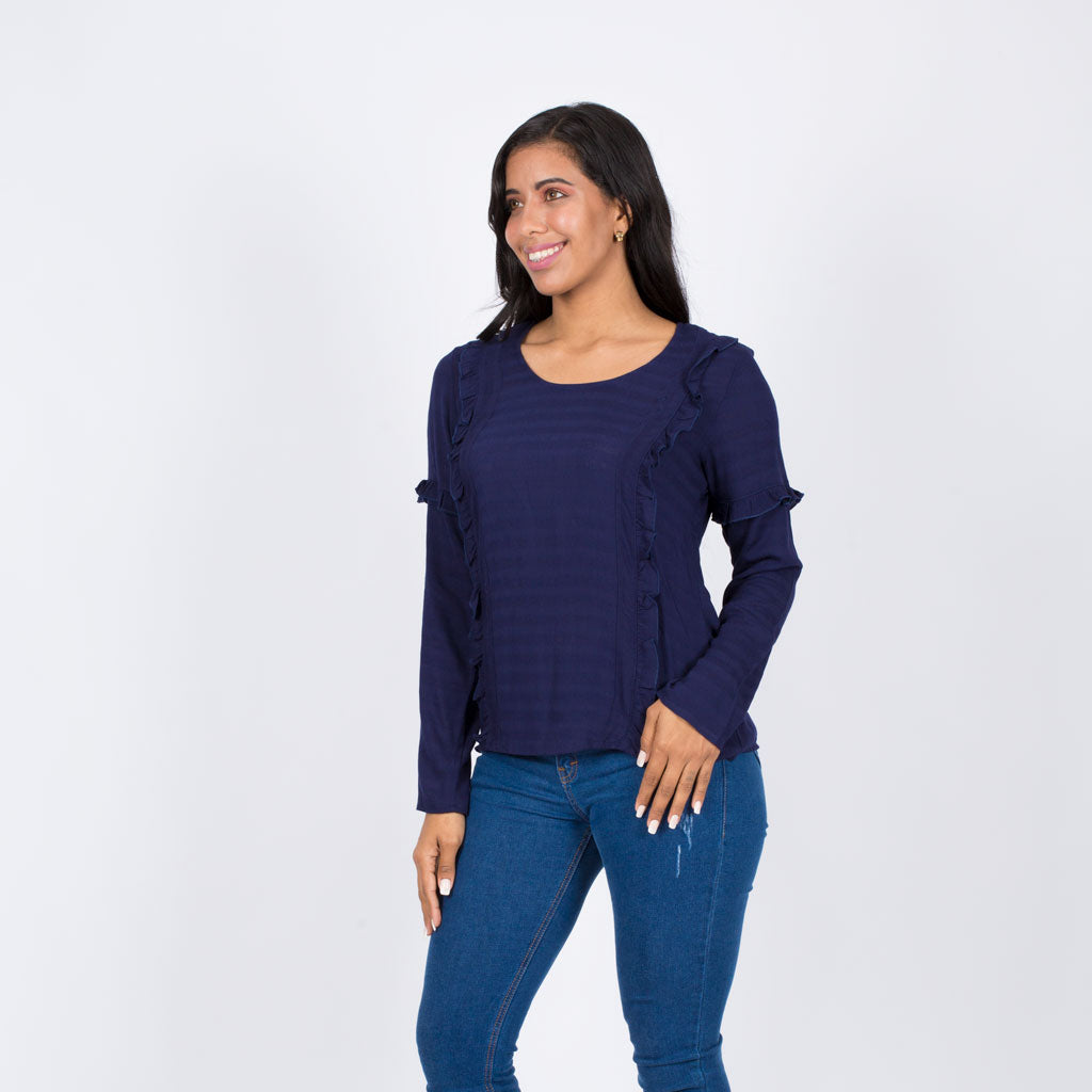 Blusa Ethiopia Rayon India Manga Larga