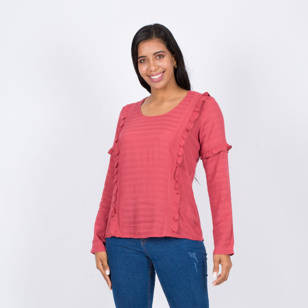 Blusa Ethiopia Rayon India Manga Larga - 2x S/55.00