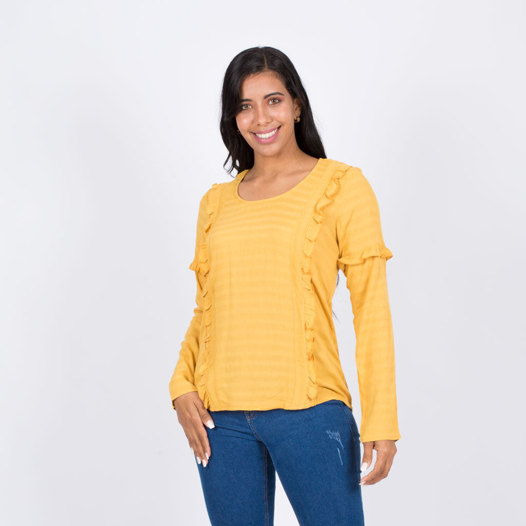 Blusa Ethiopia Rayon India Manga Larga