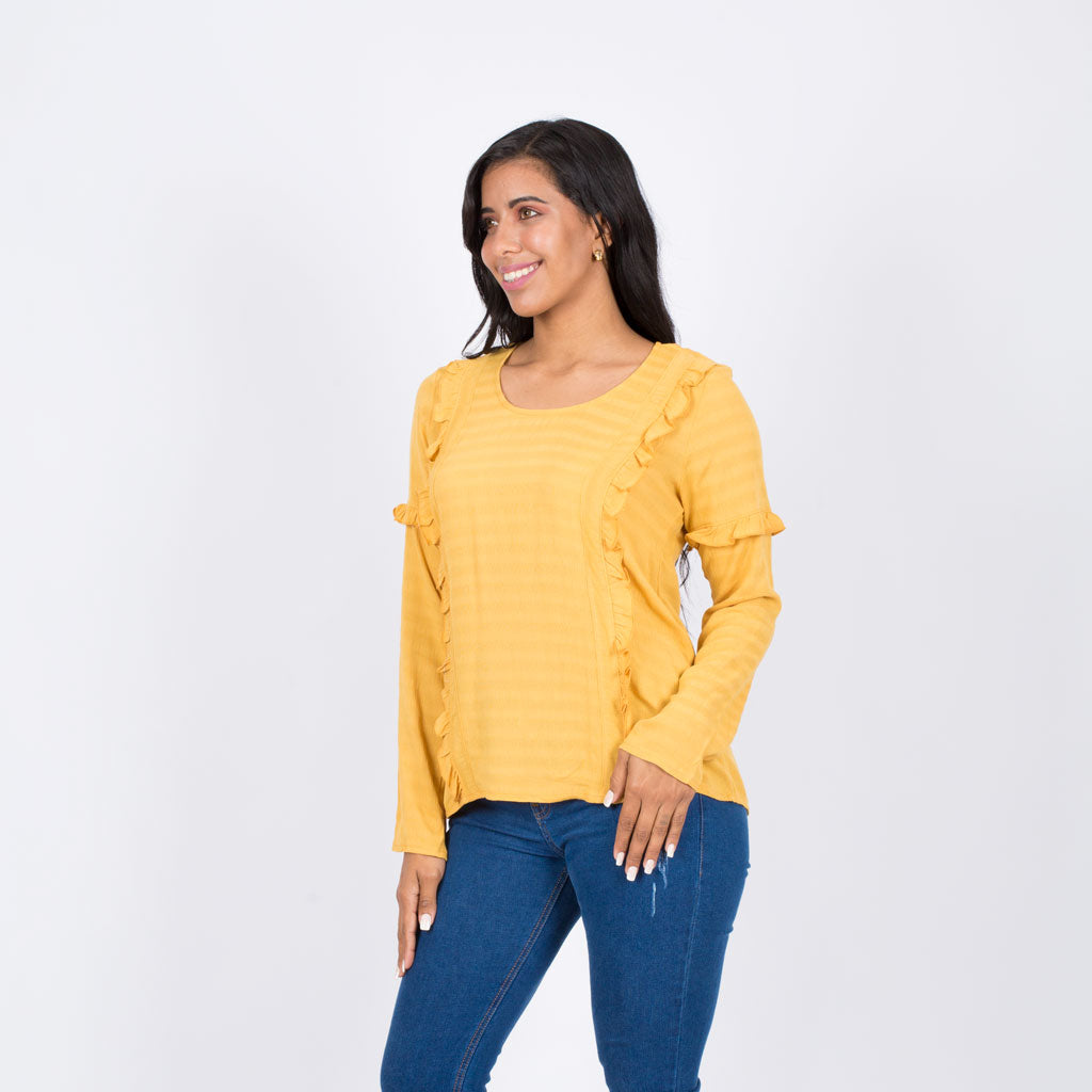 Blusa Ethiopia Rayon India Manga Larga