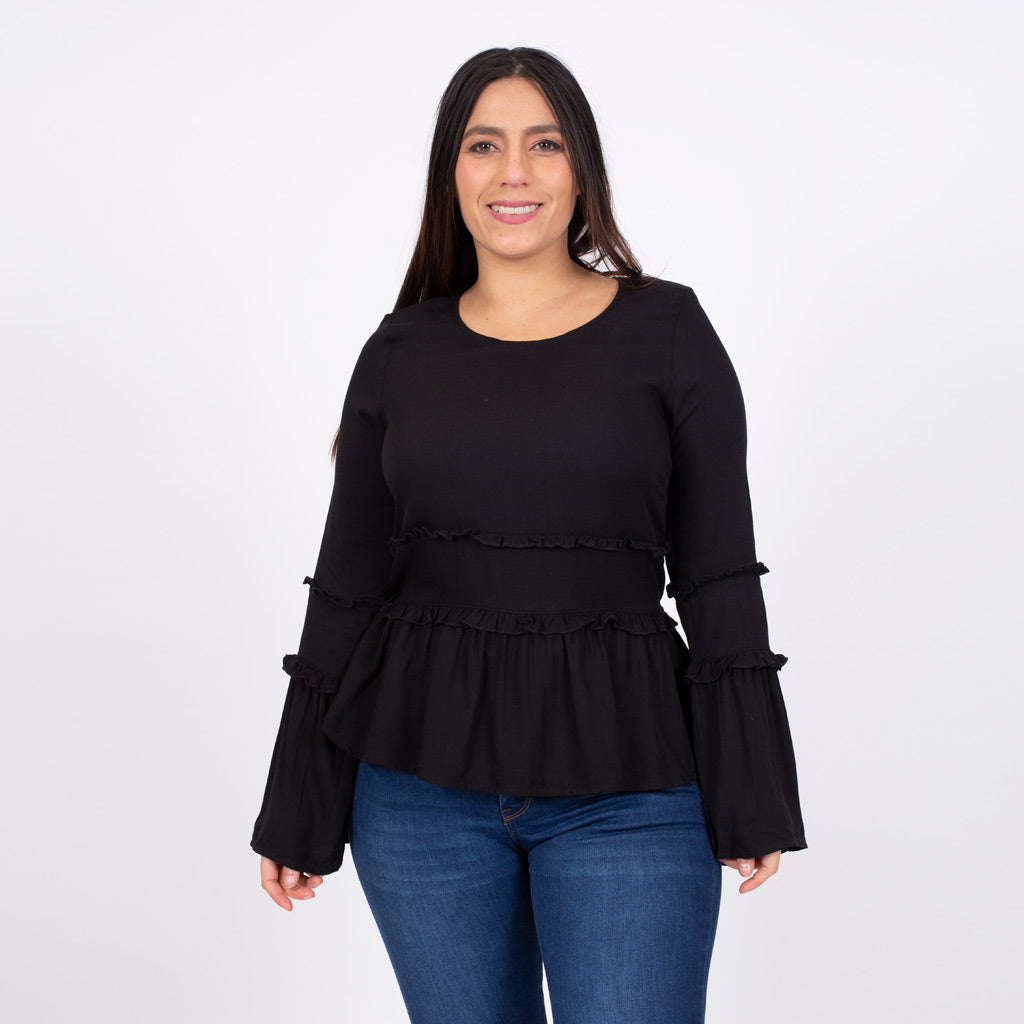 Blusa Ethiopia Rayon Manga Larga Mujer