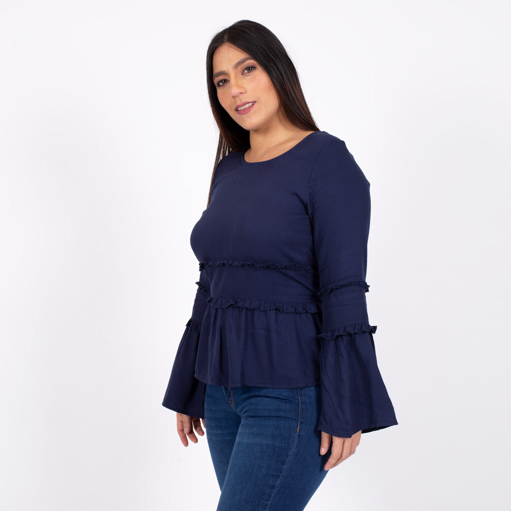 Blusa Ethiopia Rayon Manga Larga Mujer