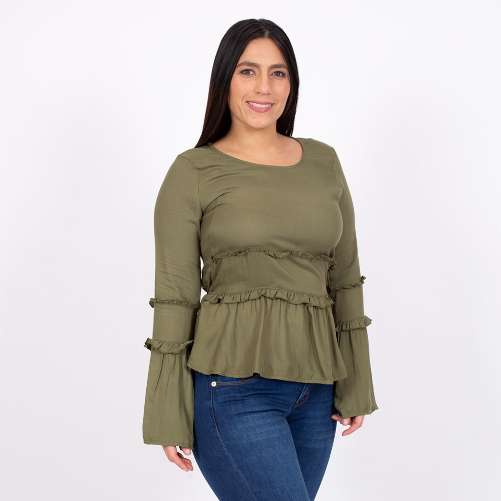 Blusa Ethiopia Rayon Manga Larga Mujer