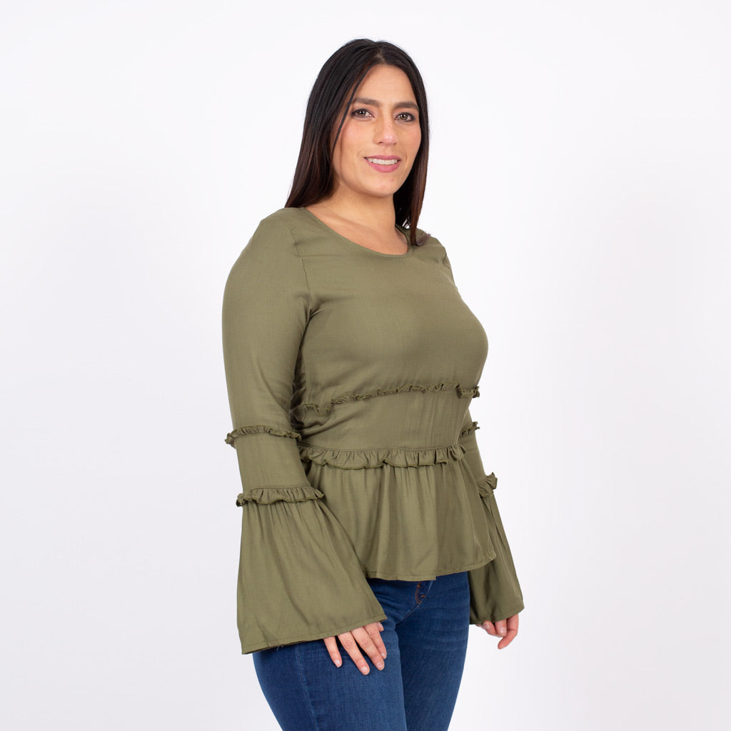 Blusa Ethiopia Rayon Manga Larga Mujer