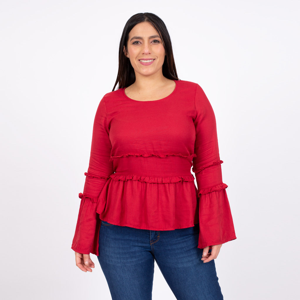 Blusa Ethiopia Rayon Manga Larga Mujer